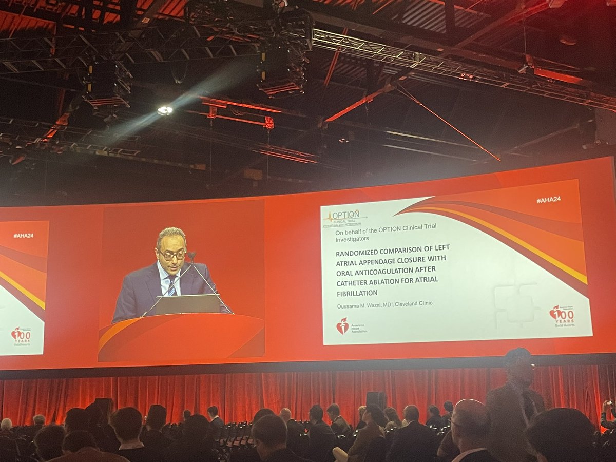 CCF Cardiology Fellows (@ccfcards) on Twitter photo 🚨 ‼️ Late Breaking OPTION trial presented by <a href="/omwazni/">Oussama Wazni</a>: Randomized Comparison of LAAC with OAC after Catheter Ablation for Atrial Fibrillation <a href="/venumenon10/">venu menon</a> <a href="/tavrkapadia/">Samir Kapadia</a> <a href="/CleClinicHVTI/">Cleveland Clinic Heart, Vascular & Thoracic</a> #CCFCardsFam 🚨 ‼️ Late Breaking OPTION trial presented by <a href="/omwazni/">Oussama Wazni</a>: Randomized Comparison of LAAC with OAC after Catheter Ablation for Atrial Fibrillation <a href="/venumenon10/">venu menon</a> <a href="/tavrkapadia/">Samir Kapadia</a> <a href="/CleClinicHVTI/">Cleveland Clinic Heart, Vascular & Thoracic</a> #CCFCardsFam