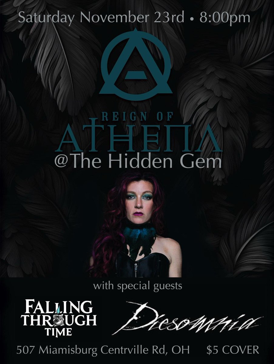 Our lull is over and Reign of Athena invited to hit the stage with them at the Hidden Gem in Dayton this Saturday night, Nov 23rd. Come get your metal fix in before the holidays take over!
