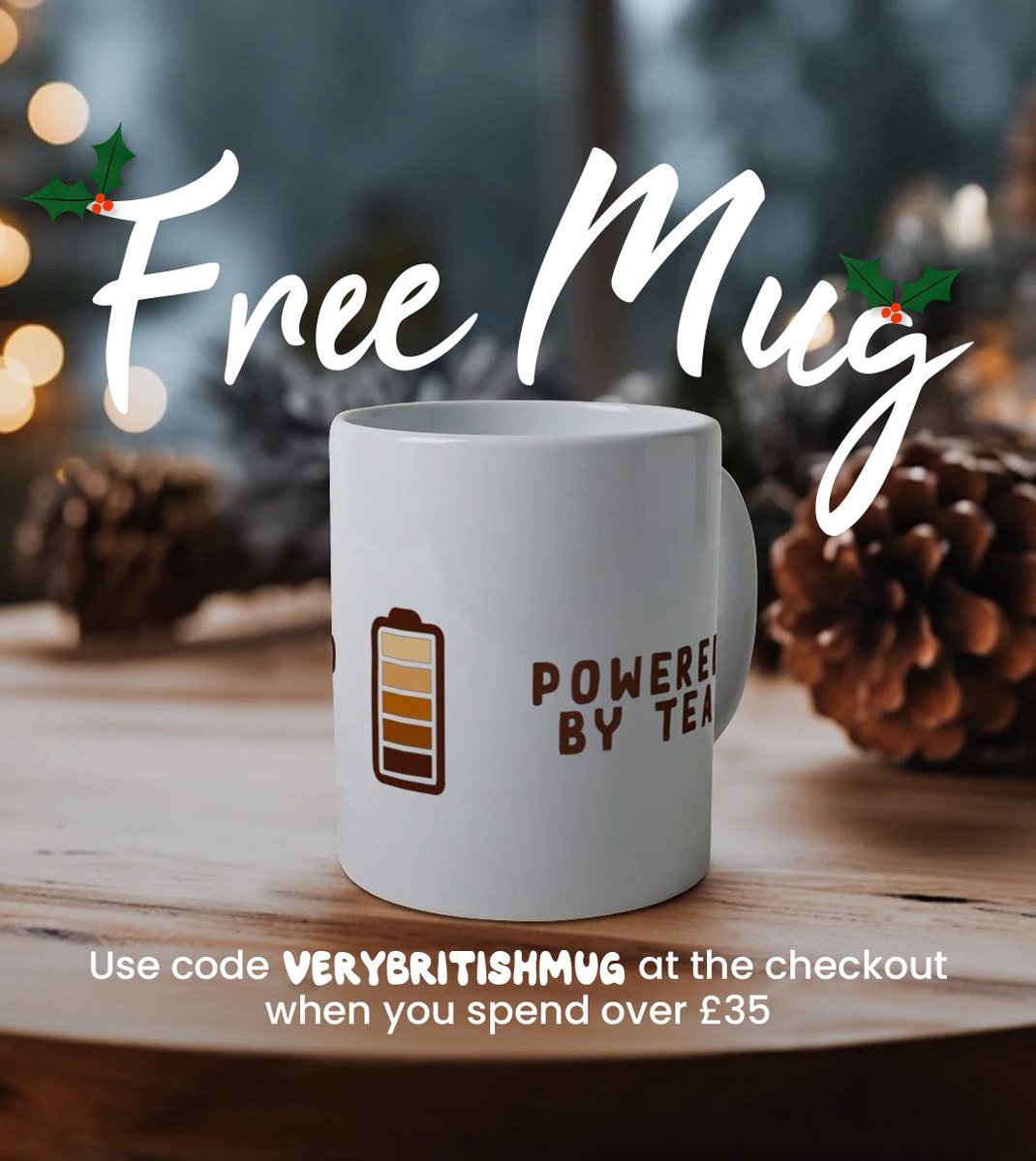 Don’t forget your free mug when you spend £35 in the Very British Problems shop. Use code VERYBRITISHMUG at checkout. Limited time offer. All products made in the UK in a sustainable way. verybritishproblemstshirts.com