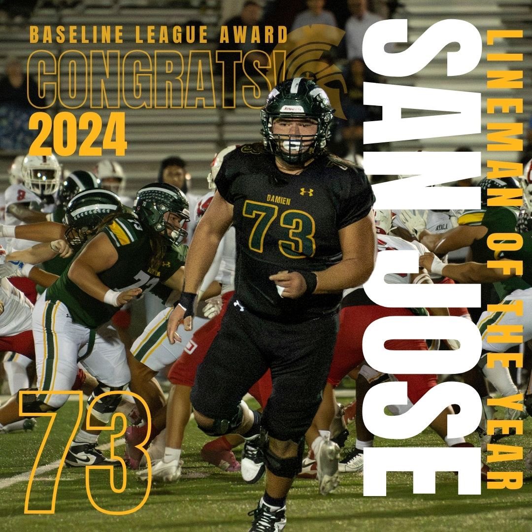 DamienFootball_'s tweet photo. BASELINE LEAGUE LINEMAN OF THE YEAR! 

RJ San Jose embodies everything a young Spartan Man should be. His extraordinary efforts on and off the field make it fitting for him to receive this award. A true leader that gives his all to his team and teammates. 

Congrats @RJSanJose3 ! https://t.co/B9t8kjm4ZR