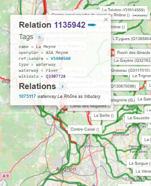Jean-Louis ZIMMERMANN ن (@jlzimmermann) on Twitter photo Confrontation OSM-wikidata sur l'hydrographie en Vaucluse. Avec méthode & rigueur examiner chaque base selon les contributions. Associer l'identifiant de chacun vers l'autre permet de balayer à la fois la complétude et l'affinement. #OSMquality <a href="/XDurang/">Xavier Durang</a>
overpass-turbo.eu/s/1Ugf Confrontation OSM-wikidata sur l'hydrographie en Vaucluse. Avec méthode & rigueur examiner chaque base selon les contributions. Associer l'identifiant de chacun vers l'autre permet de balayer à la fois la complétude et l'affinement. #OSMquality <a href="/XDurang/">Xavier Durang</a>
overpass-turbo.eu/s/1Ugf