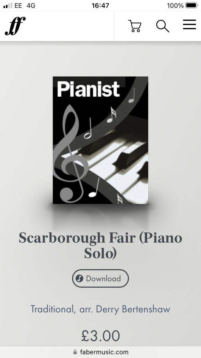 Derry Bertenshaw (@derrybertenshaw) on Twitter photo My competition-winning arrangement of Scarborough Fair published in issue 87 of β¦<a href="/pianistmagazine/">Pianist magazine</a>β© (2015) is now available to buy as separate sheet music from Faber Music My competition-winning arrangement of Scarborough Fair published in issue 87 of β¦<a href="/pianistmagazine/">Pianist magazine</a>β© (2015) is now available to buy as separate sheet music from Faber Music