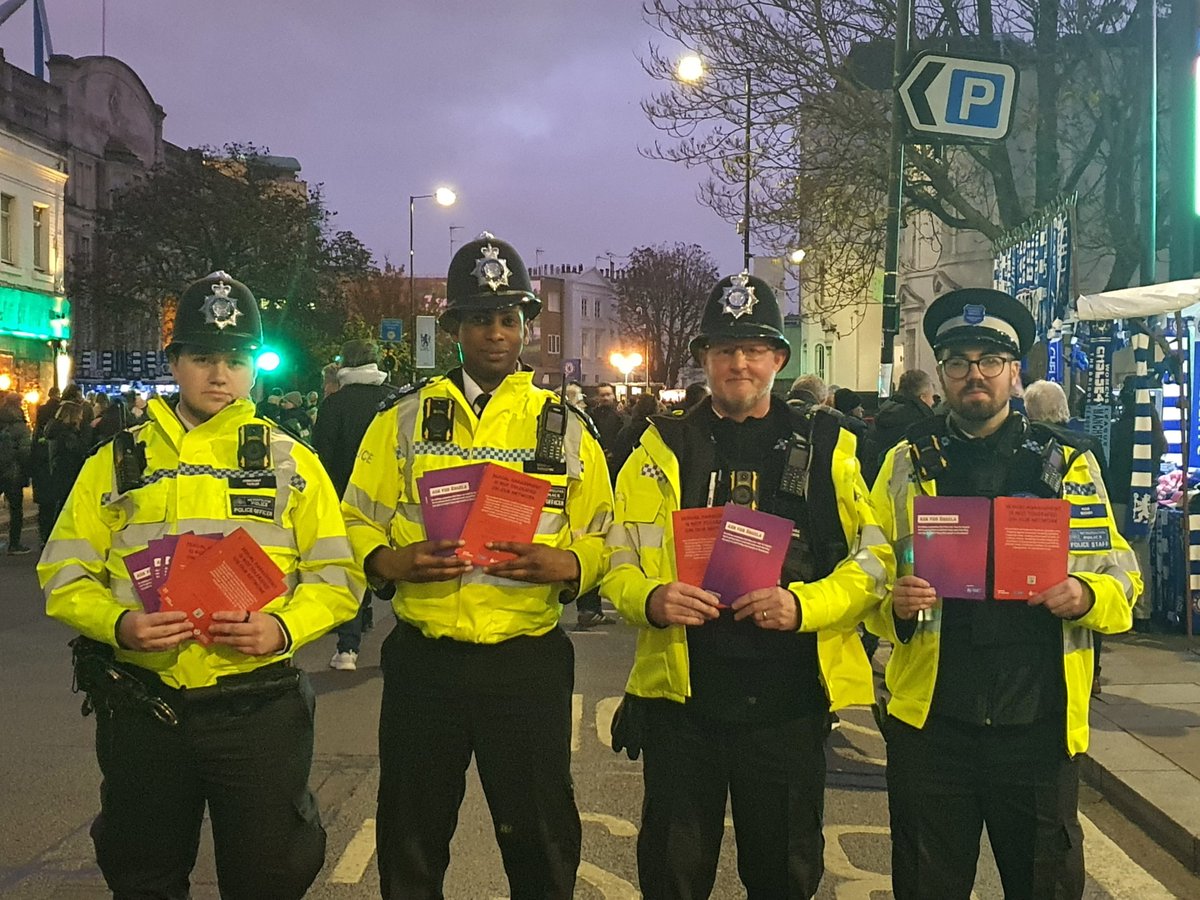 Hammersmith and Fulham Police | Central West BCU (@mpshammful) on Twitter photo <a href="/metpoliceuk/">Metropolitan Police</a> officers were on hand to give VAWG prevention advice regarding our Ask for Angela Initiative at the <a href="/ChelseaFCW/">(C)helsea FC Women 🏆🏆🏆</a> football game today.
People who feel unsafe, vulnerable or threatened can discreetly seek help by approaching venue staff and asking them for ‘Angela’. <a href="/metpoliceuk/">Metropolitan Police</a> officers were on hand to give VAWG prevention advice regarding our Ask for Angela Initiative at the <a href="/ChelseaFCW/">(C)helsea FC Women 🏆🏆🏆</a> football game today.
People who feel unsafe, vulnerable or threatened can discreetly seek help by approaching venue staff and asking them for ‘Angela’.