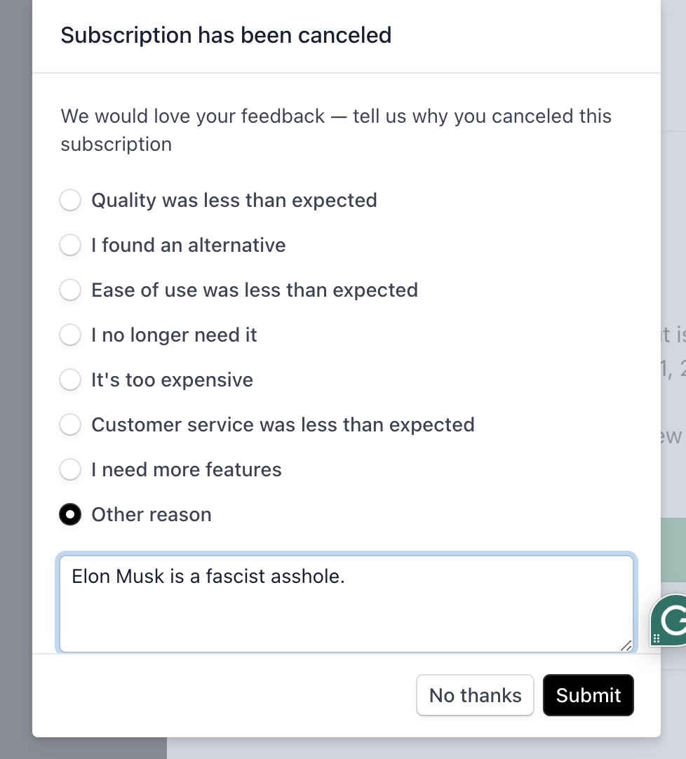 I cancelled my Premium membership, and gave them an honest reason why.