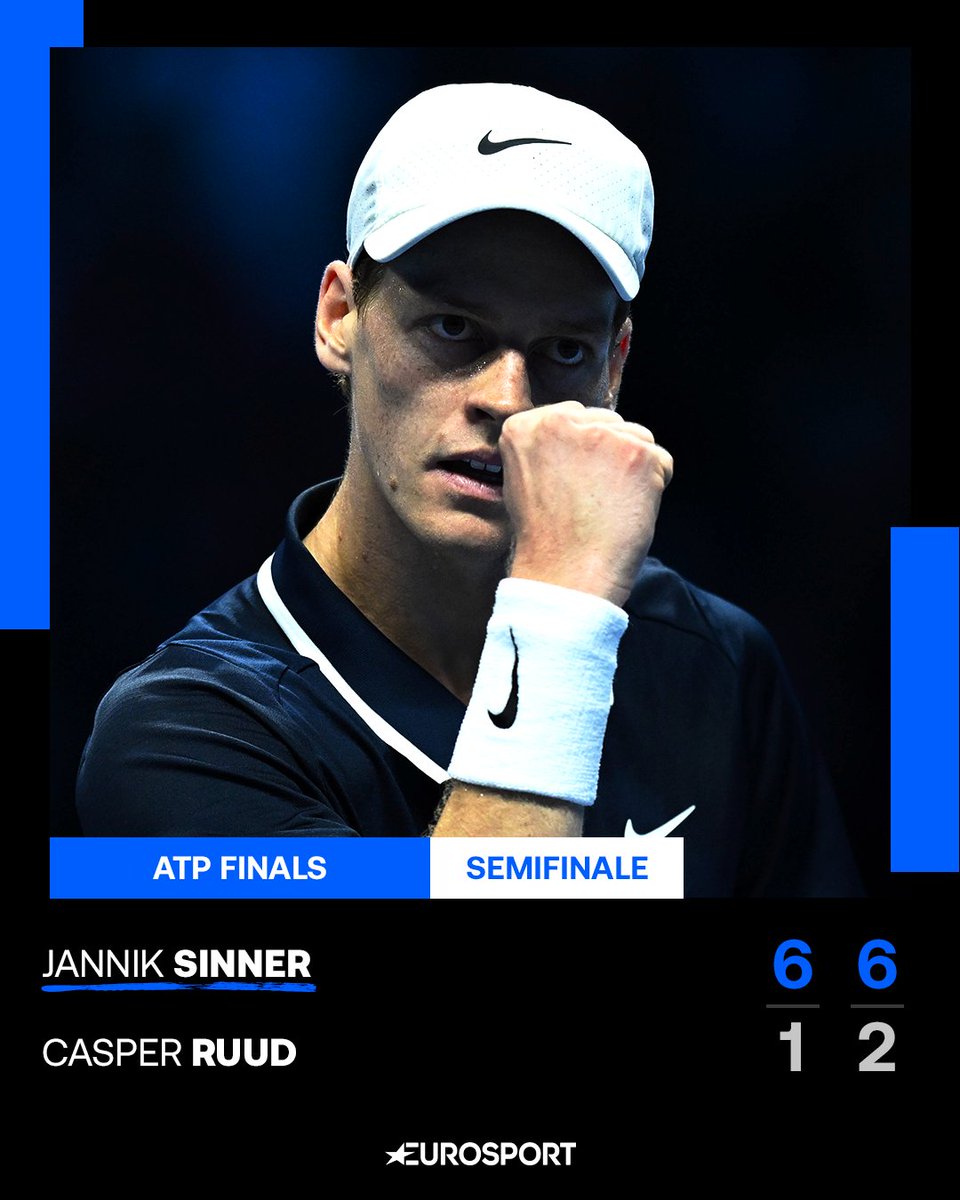 JANNIK RITORNA IN FINALE UN ANNO DOPO 💪🎾🇮🇹

Non c'è storia in semifinale tra Jannik e Ruud! L'azzurro chiude in due set e raggiunge Fritz in finale

#EurosportTENNIS #Tennis #ATPFinals #ATP #Sinner #Ruud #Fritz