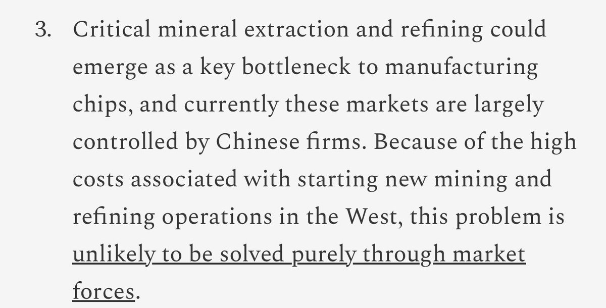 We’re just gonna have to suck it up and throw $ at this problem in the short term.

Or leave ourselves exposed to having key ingredients for the modern economy restricted by China.