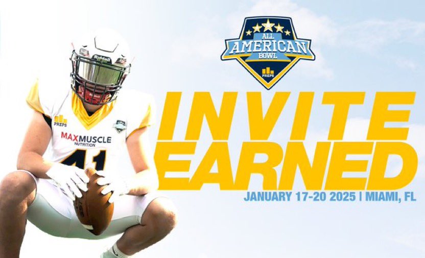 Matthew Morgan (@matthew_m60) on Twitter photo I am proud to announce that I have been invited for the second year in a row to the Podyum-Preps All-American Bowl, in Miami!
Very Greatful for this opportunity.
<a href="/CoachSandoe/">Joe Sandoe</a> <a href="/GridironImports/">Gridiron Imports Foundation</a> <a href="/PP_All_American/">All-American Bowl by Podyum Preps</a> I am proud to announce that I have been invited for the second year in a row to the Podyum-Preps All-American Bowl, in Miami!
Very Greatful for this opportunity.
<a href="/CoachSandoe/">Joe Sandoe</a> <a href="/GridironImports/">Gridiron Imports Foundation</a> <a href="/PP_All_American/">All-American Bowl by Podyum Preps</a>