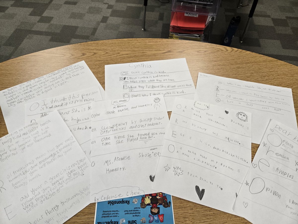This week, we integrated writing into our Social Studies curriculum! Shoutout to the third grade ELAR team for teaching them so well! I said we're using the OREO strategy, and they knew exactly what to do! <a href="/VaughnElemFISD/">Vaughn Elementary</a> #vaughndesigns