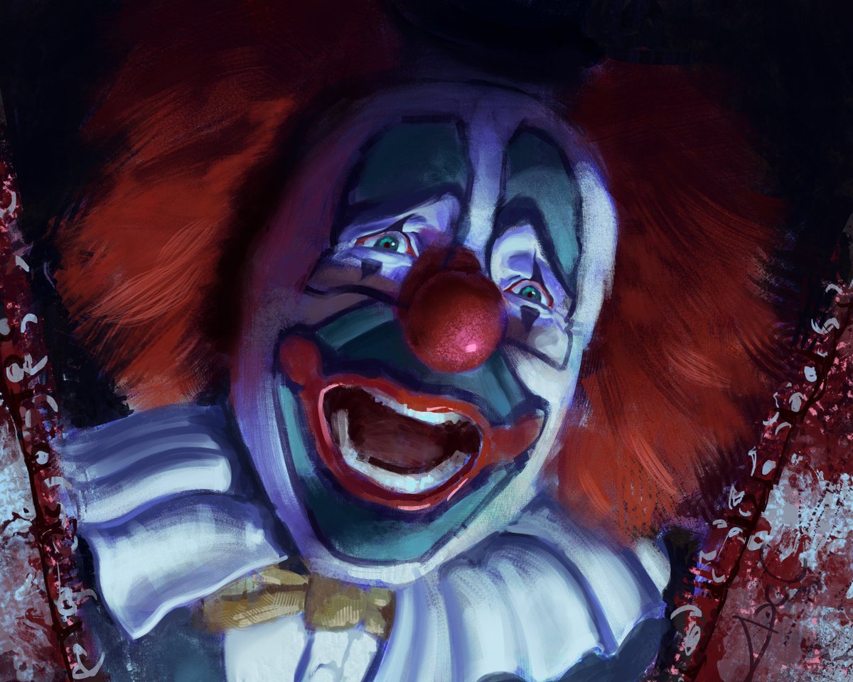 HandNull's tweet image. Portrait of Adam the Clown from Dead Rising Deluxe Remaster, commissioned by his voice actor @KevinARiveraVO