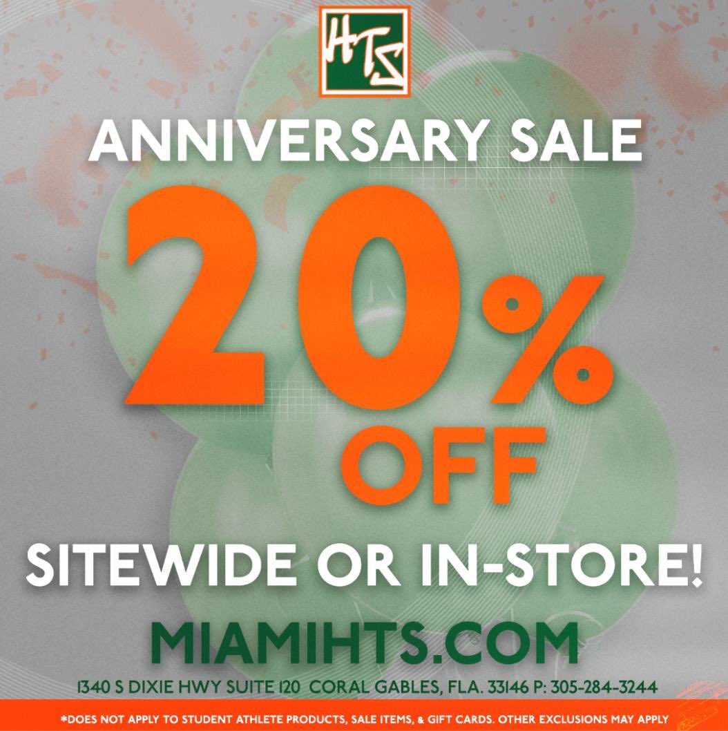 Jordan Lyle (@jlyle0) on Twitter photo It's <a href="/MiamiHTS/">Miami Team Store</a>'s 1st Birthday!
• Celebrate with 20% OFF
online & in-store from 11/9 - 11/16! Don't miss out-shop now at MiamiHTS.com It's <a href="/MiamiHTS/">Miami Team Store</a>'s 1st Birthday!
• Celebrate with 20% OFF
online & in-store from 11/9 - 11/16! Don't miss out-shop now at MiamiHTS.com