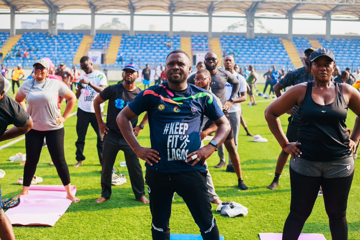 OriDharmi's tweet photo. Today, we witnessed the resounding success of #KeepFit2.0, a remarkable fitness event organized by the dynamic Lagos Central Youth and proudly supported by @Keepfitlagos and @deosportssphere . 

As the Convener of Keep Fit Lagos, I am thrilled by the energy, unity, and passion displayed by everyone who participated. This collaboration is a shining example of how fitness can inspire, empower, and bring our communities together. 

A special thanks to the Lagos Central Youth team for their vision and commitment to organizing this impactful event. Your dedication to youth empowerment and fostering a healthy, active community is truly commendable. 

This event reflects the essence of Gov. @jidesanwoolu THEMES+ Agenda, which prioritizes the well-being and active participation of our vibrant youth population. 

To everyone who joined us today most importantly @bolajiogunlende the HC Youth &Social Dev. , thank you for showing up, showing out, and making #KeepFit2.0 a true celebration of strength, health, and youthful energy. 

📸: @Holashots & @Brv6ix 
#keepfitlagos #keepfit2.0 #lagosyouth #deosportssphere