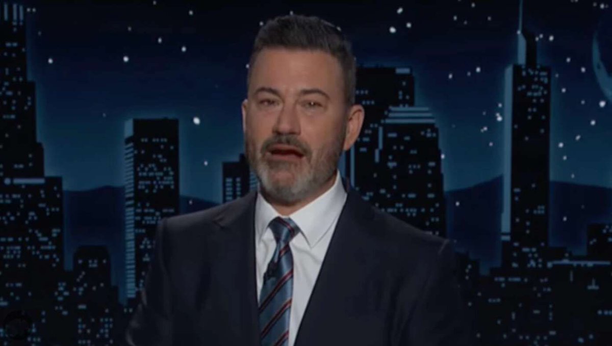 TheBabylonBee's tweet photo. Jimmy Kimmel Ratings Soar After Debuting New Segment Where He Stands There All Sad And Cries Like A Wuss https://t.co/LJOtaew6Y6 https://t.co/puUs1biJ0f
