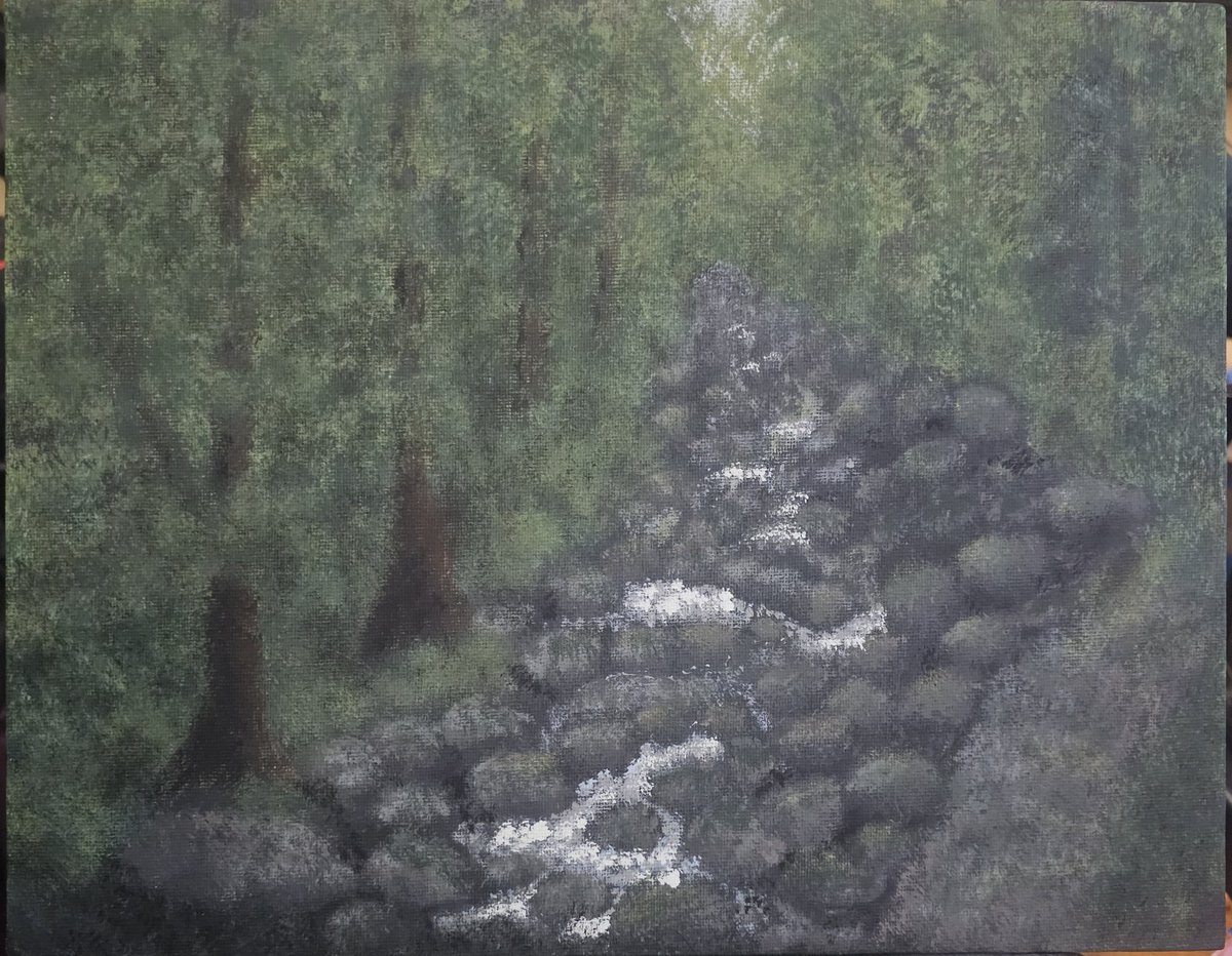 "Brook" update

14" x 11"
Acrylic on canvas panel 

Work in progress
(please be kind)

#myart #wip #workinprogress #noAI #art #artwork #arttherapy #painting #mountain #forest #stream #river #brook
