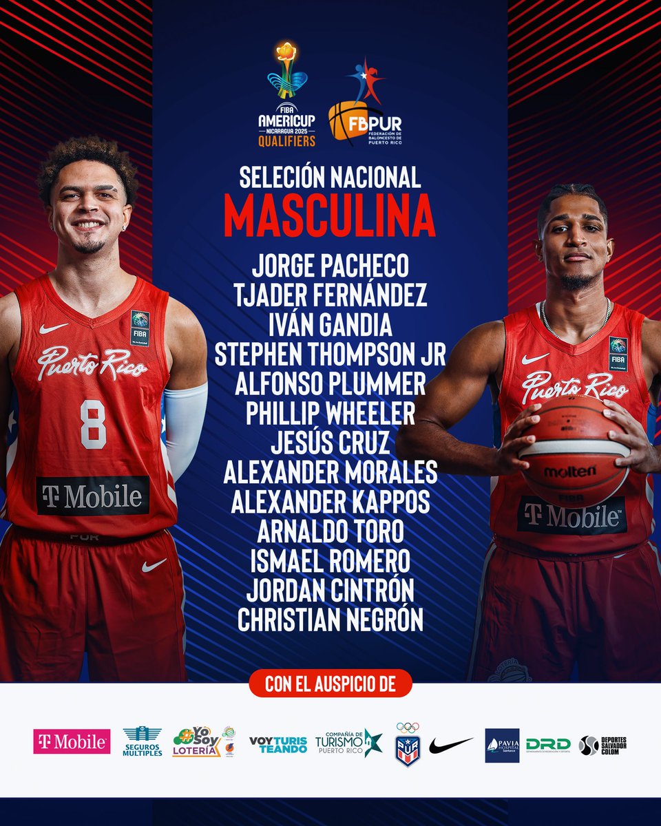 FBPUR 🏀🇵🇷 (@fbpur) on Twitter photo 🔥 ¡La #FamiliaPUR está lista pa’ rePResentar y defender los colores de Puerto Rico 🇵🇷 en la segunda ventana de los Clasificatorios al AmeriCup 2025! 🏀💪
📅 22 de noviembre 🆚 USA
📅 25 de noviembre 🆚 CUB
En vivo por <a href="/wapadeportes/">#WAPADeportes</a> 🙌
#SelecciónPUR 🔥 ¡La #FamiliaPUR está lista pa’ rePResentar y defender los colores de Puerto Rico 🇵🇷 en la segunda ventana de los Clasificatorios al AmeriCup 2025! 🏀💪
📅 22 de noviembre 🆚 USA
📅 25 de noviembre 🆚 CUB
En vivo por <a href="/wapadeportes/">#WAPADeportes</a> 🙌
#SelecciónPUR