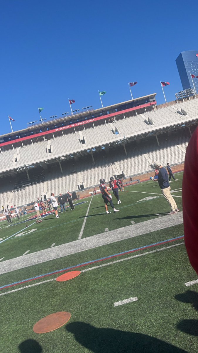 Thank you for the invite <a href="/PennFB/">Penn Football</a>! I had a great time on campus and learning more about the program!
<a href="/CoachPriore/">Coach P</a> <a href="/CoachBobBenson/">Bob Benson</a> <a href="/Coach_Fallon/">Brian Fallon</a> <a href="/cookrkc12/">Coach Rashad Cook</a> <a href="/saved_x_love/">Eric Black Jr</a> <a href="/ponchoreli56/">Eric Santomauro</a>