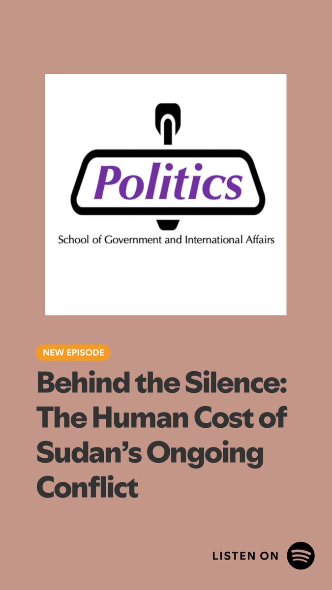 Centre for Institutions and Political Behaviour (@durham_cipb) on Twitter photo 💥 New Politics in the Rearview Mirror Episode on the widely ignored and forgotten brutal Civil War in Sudan with <a href="/DGSi_/">Durham Global Security Institute</a> colleague Will Plowright.
Listen for free open.spotify.com/episode/4jdHOv… 💥 New Politics in the Rearview Mirror Episode on the widely ignored and forgotten brutal Civil War in Sudan with <a href="/DGSi_/">Durham Global Security Institute</a> colleague Will Plowright.
Listen for free open.spotify.com/episode/4jdHOv…