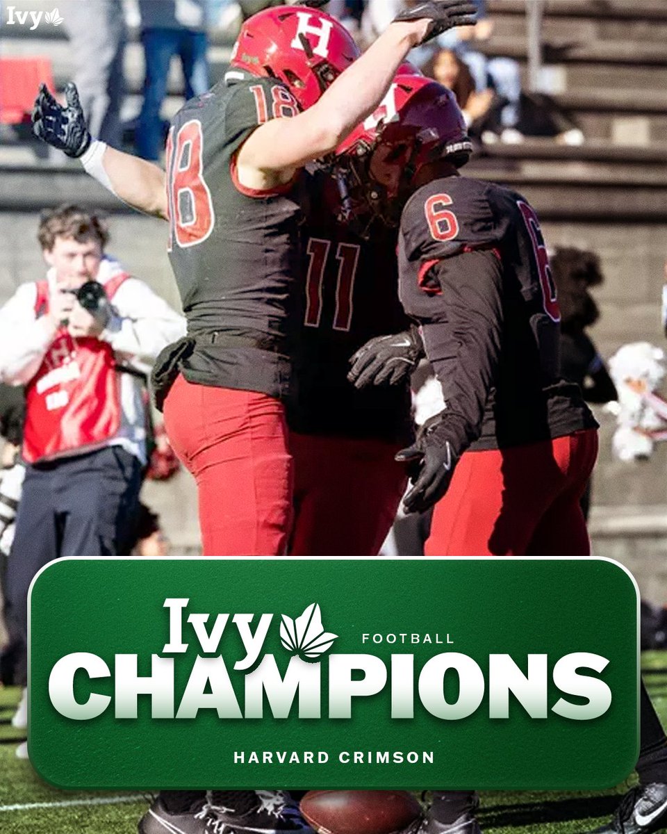 Ivy League (@ivyleague) on Twitter photo CRIMSON GO BACK-TO-BACK. ๐
With today's results, <a href="/HarvardFootball/">Harvard Football</a> has claimed at least a share of the Ivy title for the second consecutive season. This is the Crimson's 19th all-time championship. ๐ฟ๐ CRIMSON GO BACK-TO-BACK. ๐
With today's results, <a href="/HarvardFootball/">Harvard Football</a> has claimed at least a share of the Ivy title for the second consecutive season. This is the Crimson's 19th all-time championship. ๐ฟ๐