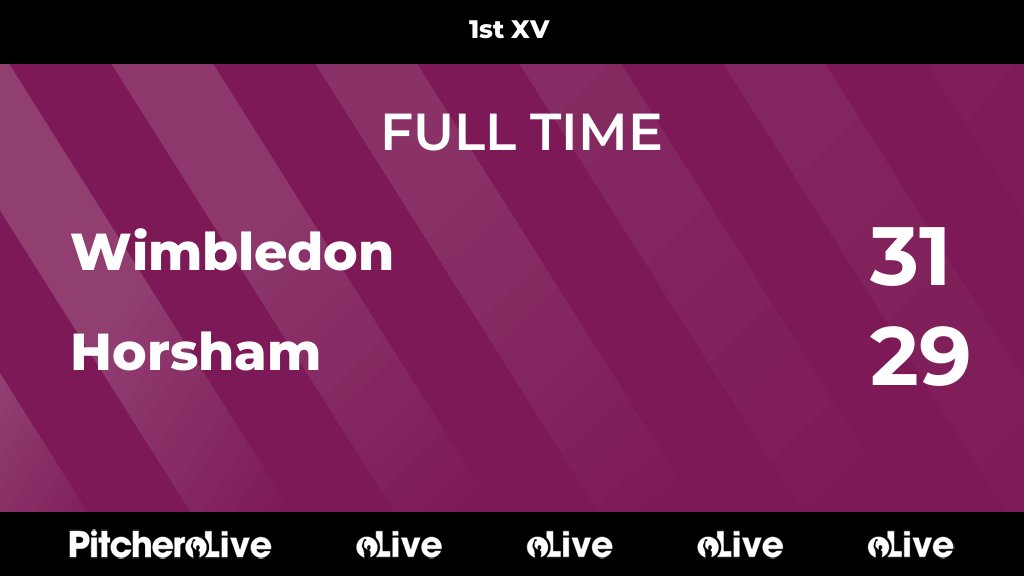 Wimbledon RFC (@wimbledonrfc) on Twitter photo FULL TIME: Wimbledon 31 - 29 Horsham
#WIMHOR #Pitchero
wimbledonrfc.co.uk/teams/123661/m… FULL TIME: Wimbledon 31 - 29 Horsham
#WIMHOR #Pitchero
wimbledonrfc.co.uk/teams/123661/m…