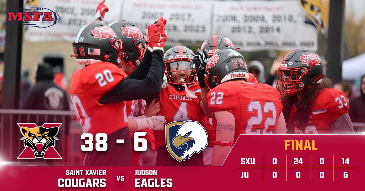 SXU Athletics (@sxuathletics) on Twitter photo COUGARS WIN!!! Julian Smith returned a punt 7️⃣0️⃣ yds for a TD to close the 1st half and four other seniors scored TD's as <a href="/SXUFootball/">SXU Football</a> comes away with a 38-6 victory on 'Senior Day'! #GoCougs🐾🏈 #WeAreSXU COUGARS WIN!!! Julian Smith returned a punt 7️⃣0️⃣ yds for a TD to close the 1st half and four other seniors scored TD's as <a href="/SXUFootball/">SXU Football</a> comes away with a 38-6 victory on 'Senior Day'! #GoCougs🐾🏈 #WeAreSXU