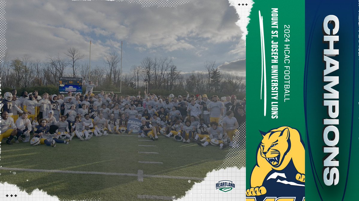 Heartland Collegiate Athletic Conference (@hcacdiii) on Twitter photo HCAC Football | Champions
Congratulations to the <a href="/MSJ_Lions/">Mount St. Joseph University Athletics</a> on claiming the 2024 HCAC Football Title!
Full Release: tinyurl.com/34tyrkpd
#TheHeartOfD3 | #D3FB HCAC Football | Champions
Congratulations to the <a href="/MSJ_Lions/">Mount St. Joseph University Athletics</a> on claiming the 2024 HCAC Football Title!
Full Release: tinyurl.com/34tyrkpd
#TheHeartOfD3 | #D3FB
