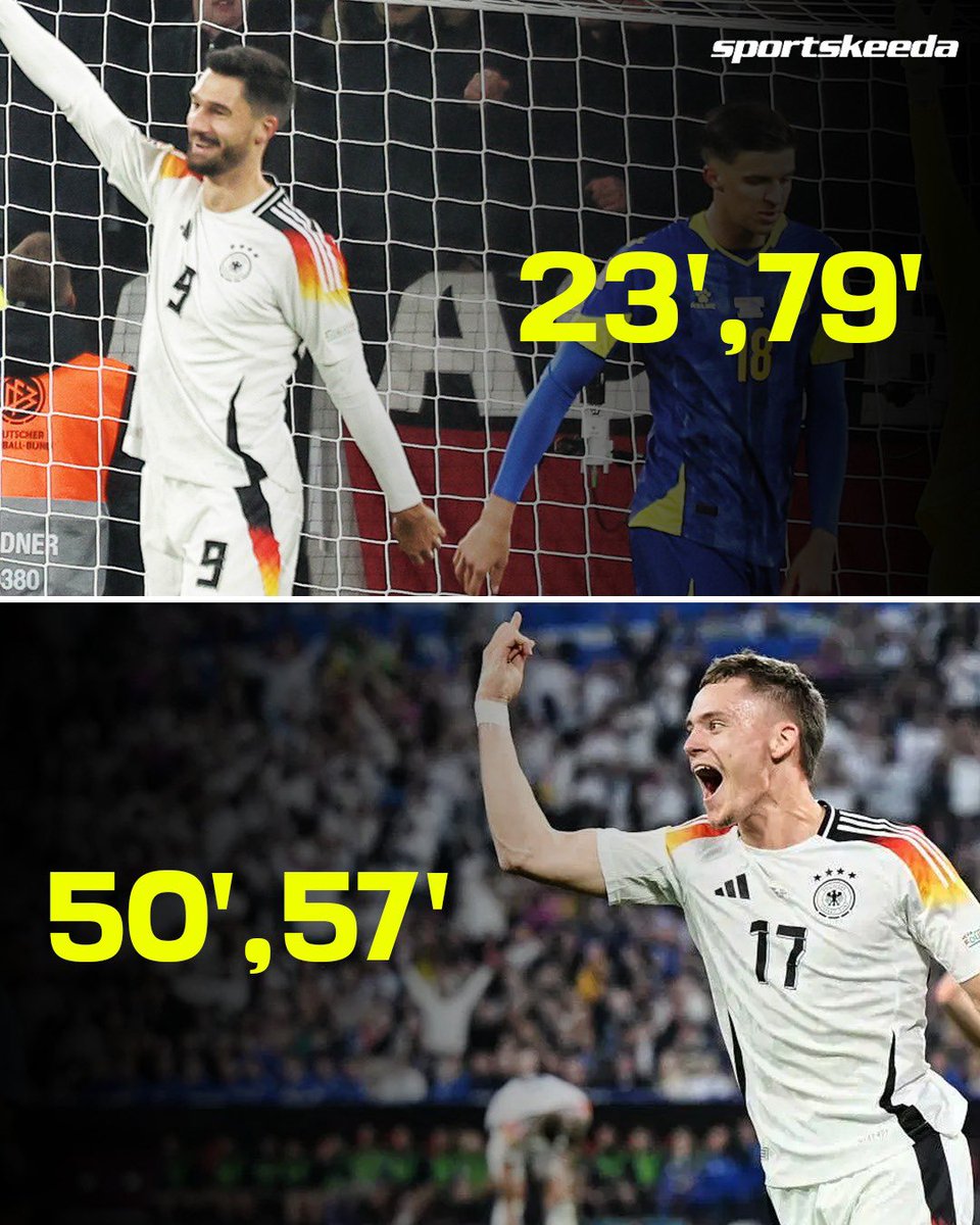 skworldfootball's tweet photo. BRACE HEROES! 🔥⚽️⚽️  

Florian Wirtz and Tim Kleindienst both bagged a brace! 👊🇩🇪  

Germany 7-0 Bosnia and Herzegovina  

#GERBOS #Football #NationsLeague https://t.co/XOoK78dUeS