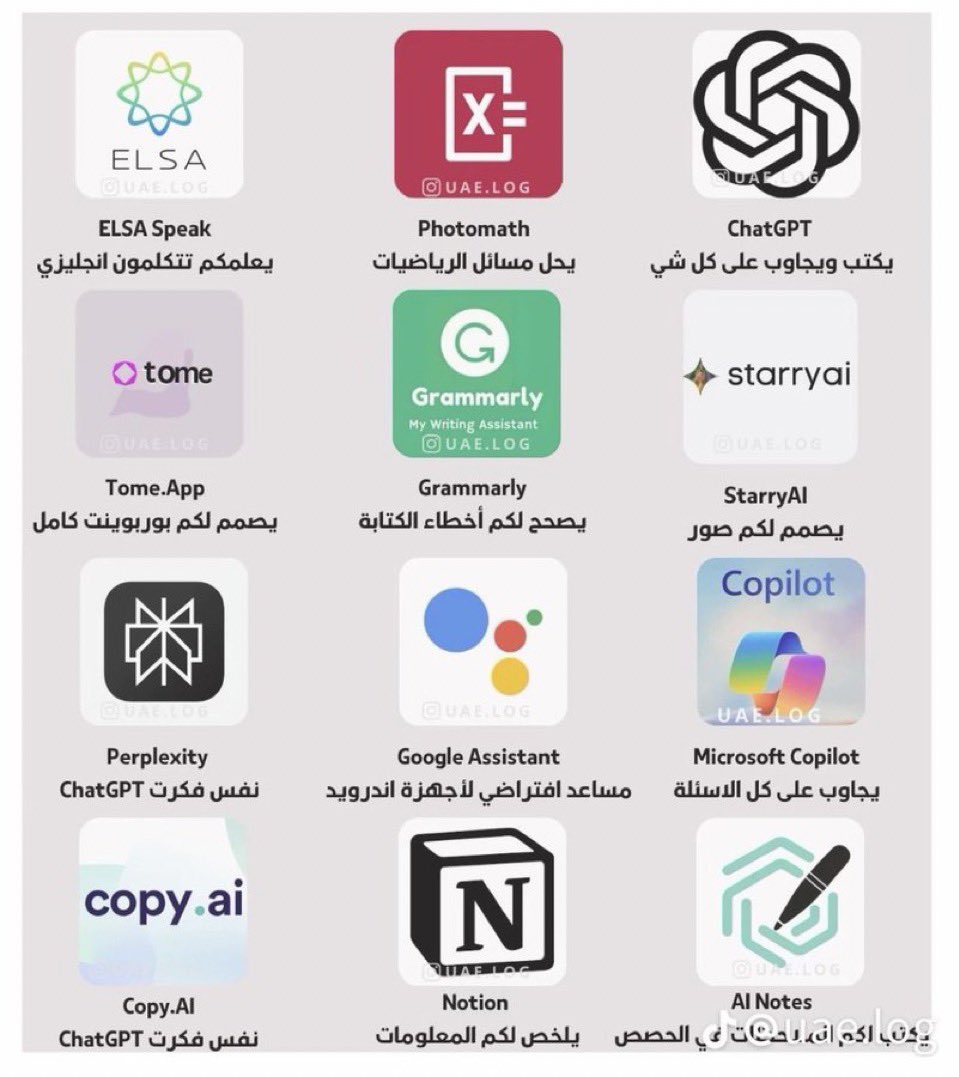 افضل تطبيقات الذكاء الاصطناعي للطلاب الجامعيين 🤩🤩 

كل تطبيق مكتوب فائدته و طريقة عمله 🧡