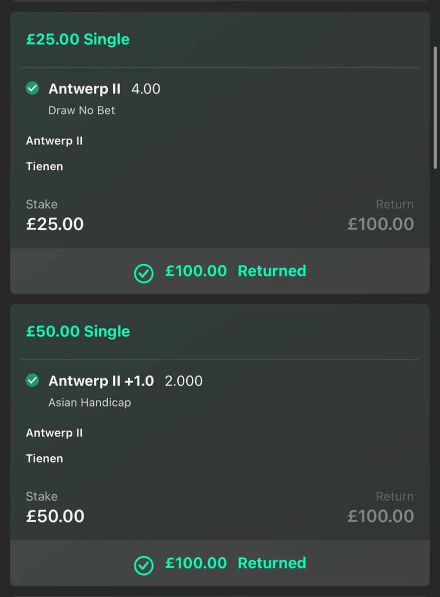 PhoenixValueBet's tweet photo. International break?
Lower leagues are still cooking 🧑‍🍳

Brentwood FTR @ 8.5 ✅
Warrington DNB @ 6 ✅
Warrington AH @ 1.95 ✅
Antwerp 2 DNB @ 4 ✅
Antwerp 2 AH@ 2 ✅
Club Brugge FTR @ 2.9 ✅
Wisla Krakow FTR @ 3.9 ✅
Hollandia FTR @ 3.1 ✅

💡Don’t miss out - Link below ⬇️ https://t.co/uo95CacvkY