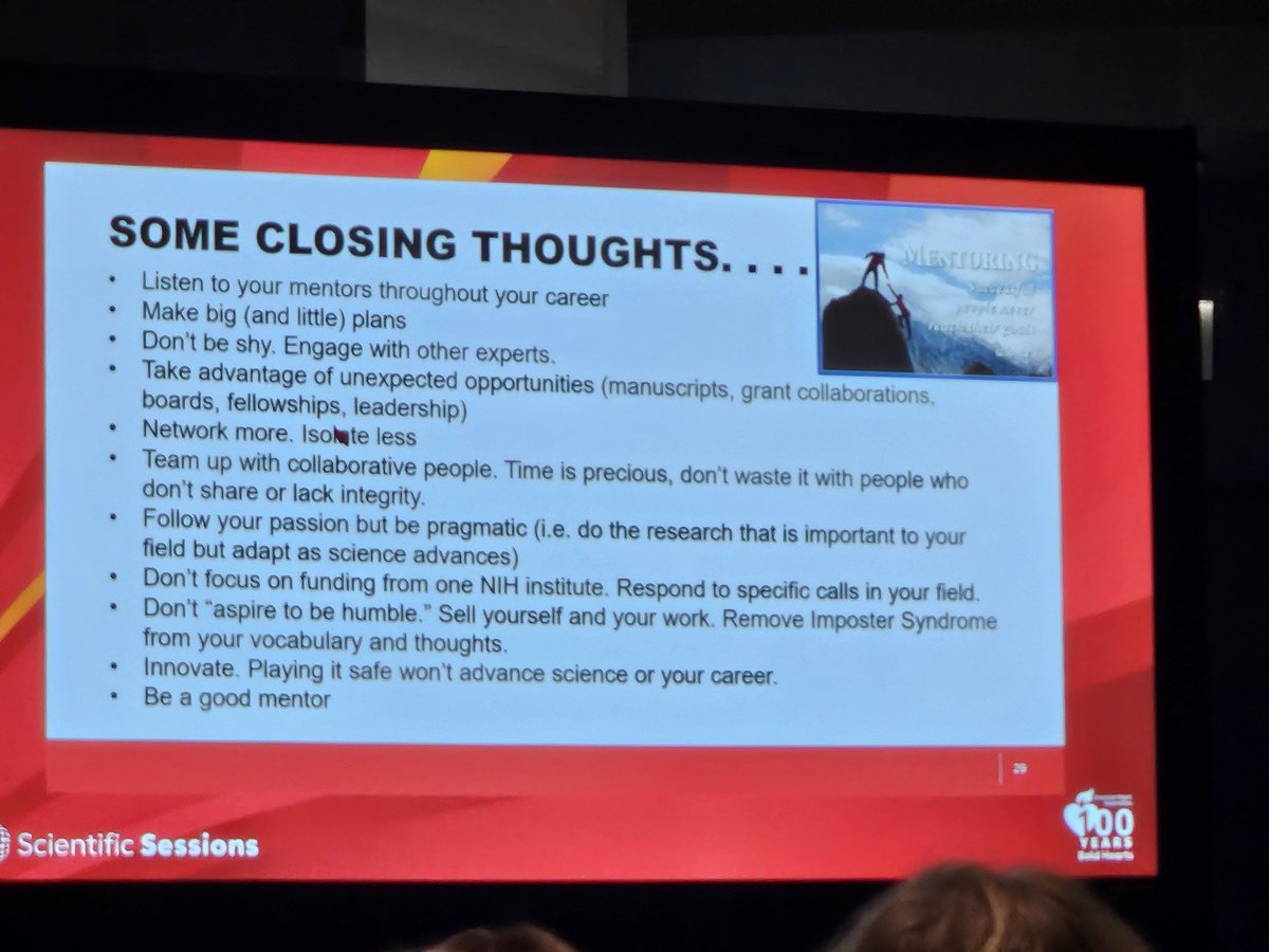 Fantastic advice from Dr. Holli DeVon, recipient of this year's #AHA24 <a href="/CVSNHeart/">Cardiovascular and Stroke Nursing</a> Katharine Lembright Award. CONGRAULATIONS, Dr. DeVon!!🎉🎉 <a href="/UCLANursing/">UCLA School of Nursing</a>