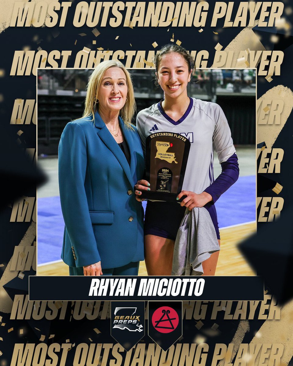 The Division II Volleyball State Championship Most Outstanding Player... Rhyan Miciotto! 🏐🥇

<a href="/CougarVballers/">Cougar Volleyball</a> | <a href="/LafayetteTravel/">Lafayette, Louisiana</a>