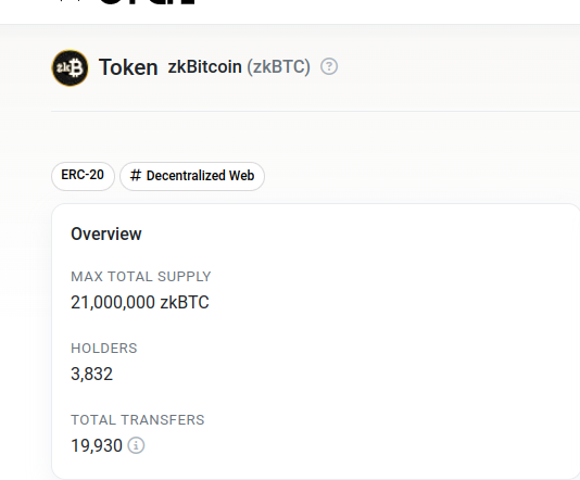 zkBitcoinToken's tweet photo. Only 70 transfers away from 20,000 total transfers on the contract!
Congrats #zkBitcoin holders on #zkSync
Viva La Mineables! https://t.co/UeE1uvcgZv
