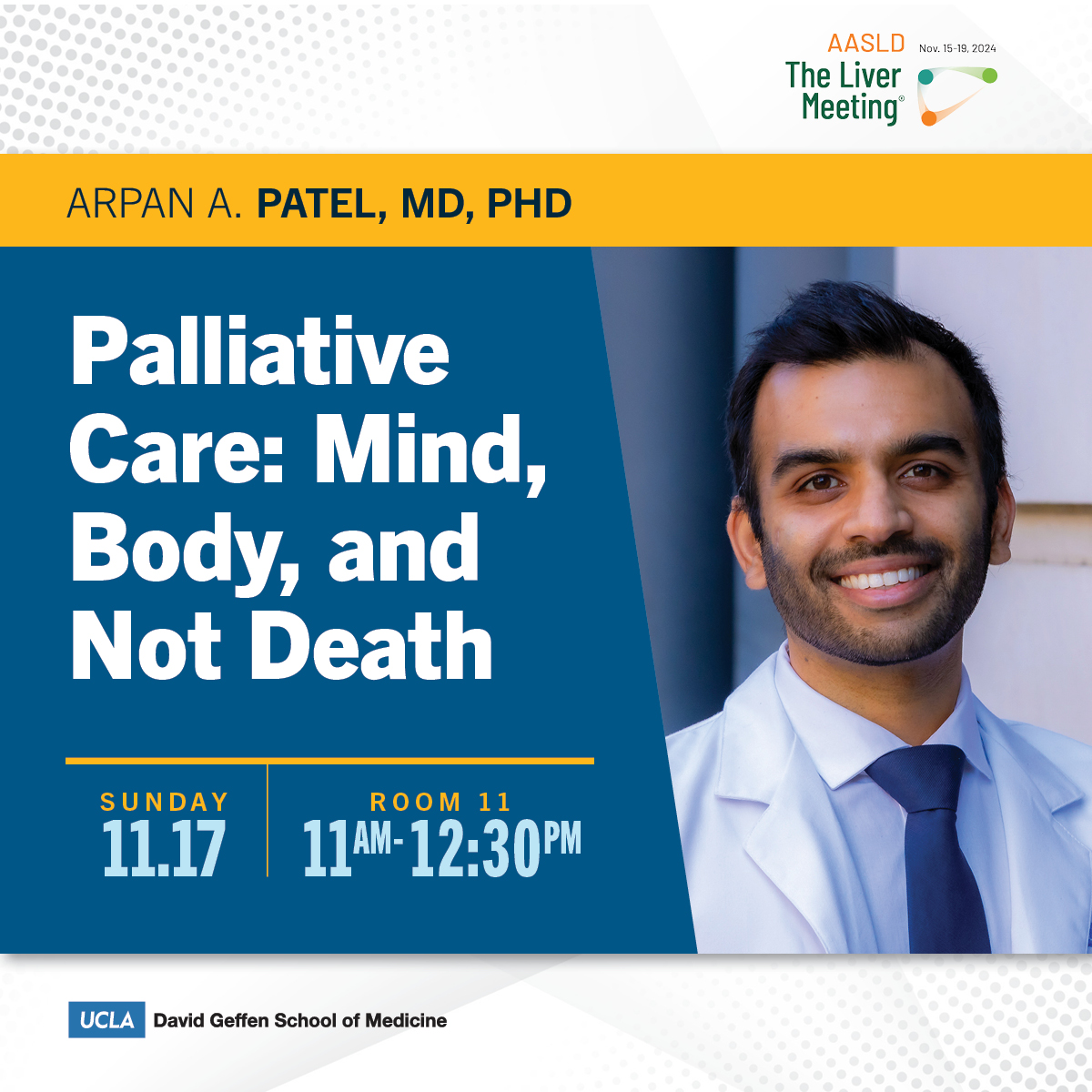 UCLA Gastroenterology and Hepatology (@uclagihep) on Twitter photo #TLM24 Lecture on Sunday, November 17
Palliative Care: Mind, Body, and Not Death
🌟Arpan A. Patel, MD, PhD (<a href="/ArpanPatelMD/">Arpan Patel, MD PhD (he/him/his)</a>)
👉11am-12:30pm, Room 11
#LiverTwitter #PalliativeCare #TLM24 Lecture on Sunday, November 17
Palliative Care: Mind, Body, and Not Death
🌟Arpan A. Patel, MD, PhD (<a href="/ArpanPatelMD/">Arpan Patel, MD PhD (he/him/his)</a>)
👉11am-12:30pm, Room 11
#LiverTwitter #PalliativeCare