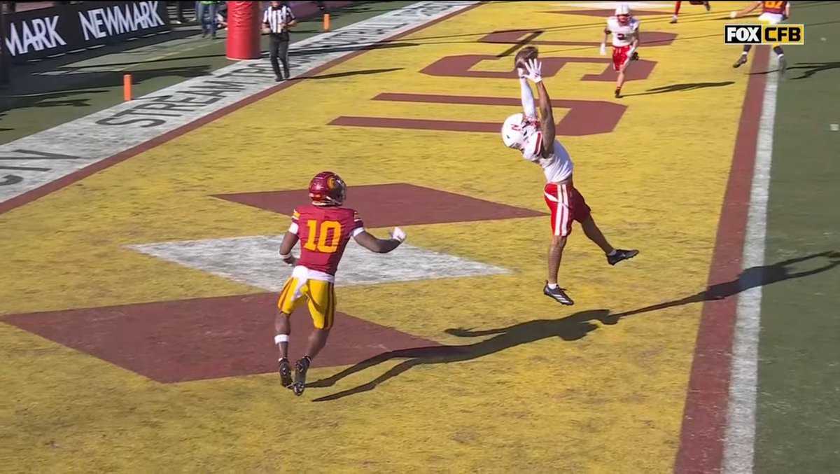 The play in this image resulting in a USC touchdown and not a Nebraska interception is almost the perfect summation of this season.