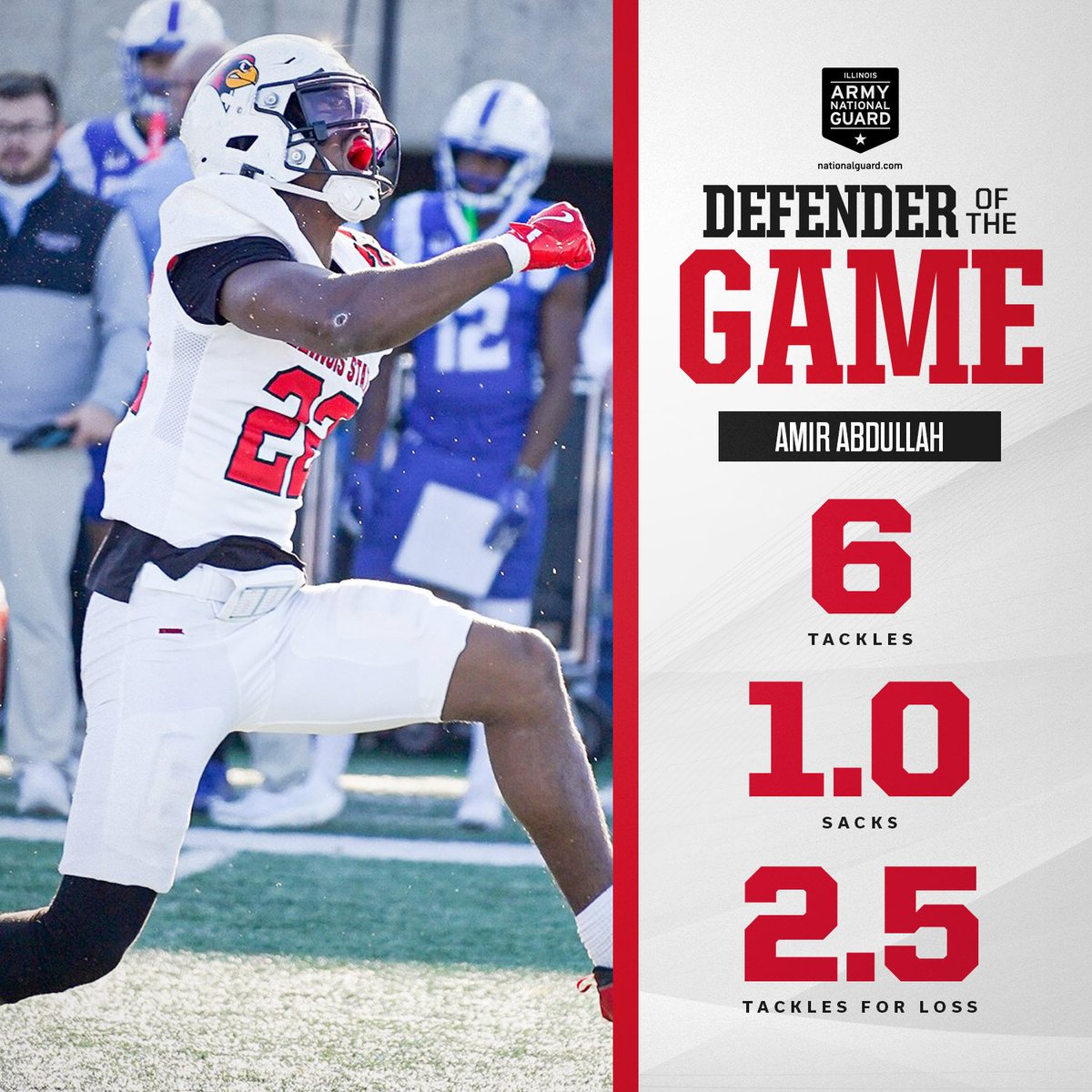 On his birthday, Amir Abdullah is our Illinois Army National Guard Defender of the Game!