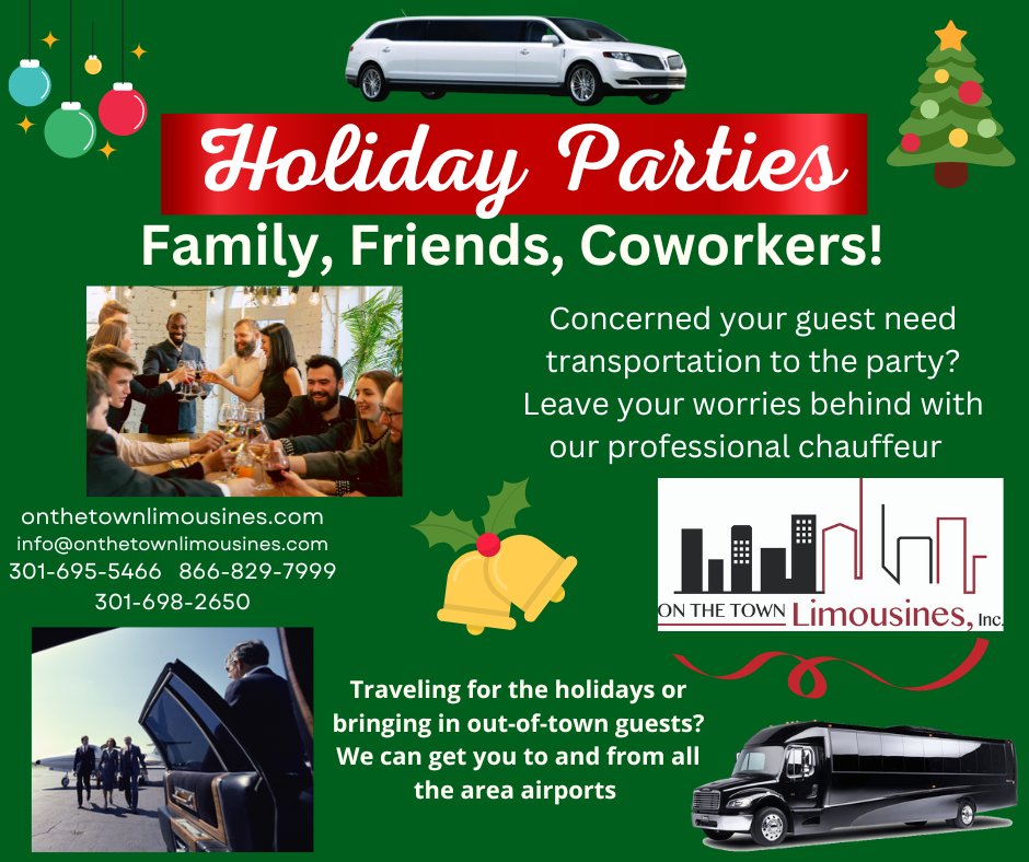 Onthetownlimos's tweet photo. #holidays are for #celebration! Book transport with us
#fredericksbestchauffeurs #transportation #fredericksbestlimos #limousineservice #giftideas #lighttour #shuttleservice #party #christmasparty #companyparty #holidayseason #perfectgift #corporateevents #corporate #maryland #DC https://t.co/ytpPmlKFWM