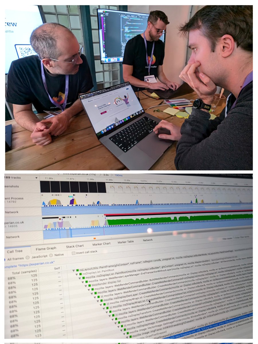 I loved the opportunity to profile our website on Firefox. Spending time with Markus, Jeff, Andrew, and Florian from Mozilla was a wonderful experience. It's always great to collaborate with such talented people! ❣️
#perfnow <a href="/PerfNowConf/">performance.now() conference</a>