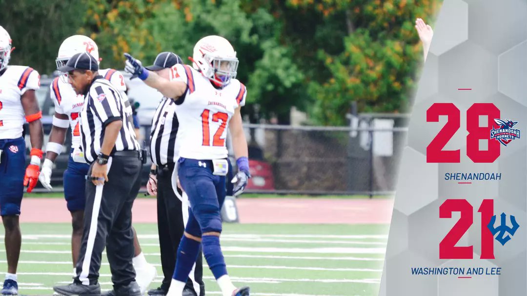 .<a href="/SUhornetsFB/">Shenandoah Football</a> is postseason-bound after a 28-21 victory at Washington and Lee; Await potential NCAA Tournament Bid or selection into Chesapeake Challenge.

Hornets finish regular season 8-2 overall (5-2 ODAC). 2nd place conf. finish best since joining the ODAC.

#GoSUHornets