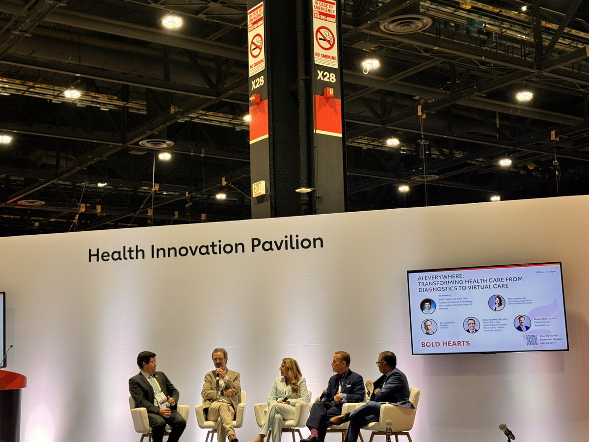 Zahra Azizi, MD, MSc (@zahraazizimd) on Twitter photo AI Everywhere!
Happening now! At Health Innovation Pavilion with <a href="/leftbundle/">Mintu Turakhia, MD MS</a>
<a href="/NinoIsakadze/">Nino Isakadze</a> <a href="/SethShayMartin/">Seth Martin</a> <a href="/DrDave01/">David E. Albert, M.D</a> and James Mault
How do we transform health care from diagnostics to virtual care?
#AHA2024 AI Everywhere!
Happening now! At Health Innovation Pavilion with <a href="/leftbundle/">Mintu Turakhia, MD MS</a>
<a href="/NinoIsakadze/">Nino Isakadze</a> <a href="/SethShayMartin/">Seth Martin</a> <a href="/DrDave01/">David E. Albert, M.D</a> and James Mault
How do we transform health care from diagnostics to virtual care?
#AHA2024