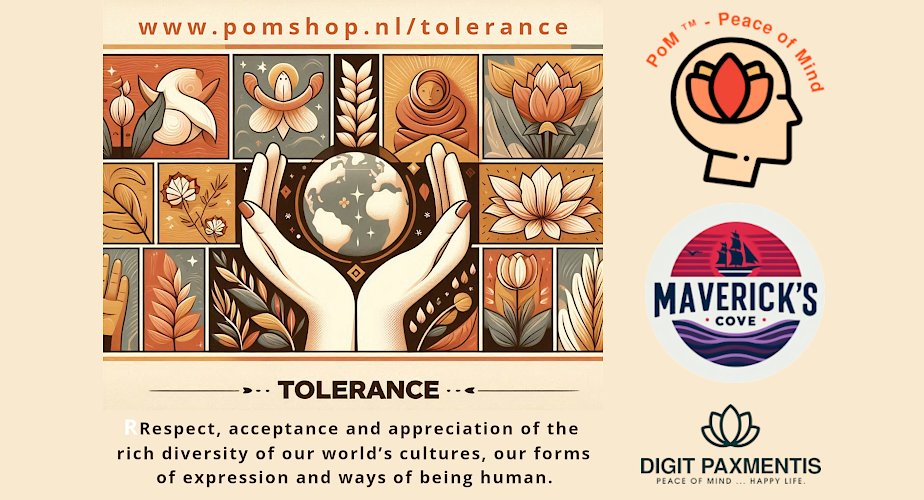 What have u personally experienced today with "tolerance" ? - Have u received tolerance? - Did u practise today tolerance, against urself, or against others?
16th Nov is Intern. DAY FOR TOLERANCE... some thoughts abt with a new blog post pomshop.nl/tolerance 

#ToleranceDay