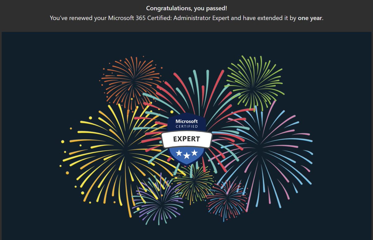 Microsoft 365 Certified: Administrator Expert renewed.

#Microsoft #M365 #Administrator #Expert #ITCertification