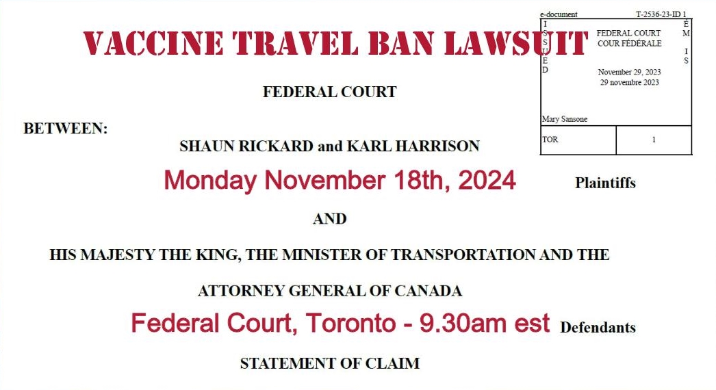 ShaunRickard67's tweet photo. Even if you've already registered, we still need you to repost this message and link to get Zoom attendance numbers up for the hearing.

Follow the link below to register for the Zoom: https://t.co/Y71D6dEtF6

We need a MASSIVE turnout to attend this incredibly important hearing via Zoom to send a very clear message to the court and the government that there is in fact SUBSTANTIAL public interest in this case. 

*After registering, you will receive a confirmation email containing information about joining the webinar.

In person attendance: Federal Court – Courtroom 4A 180 Queen St W, Toronto, ON M5V 1Z4