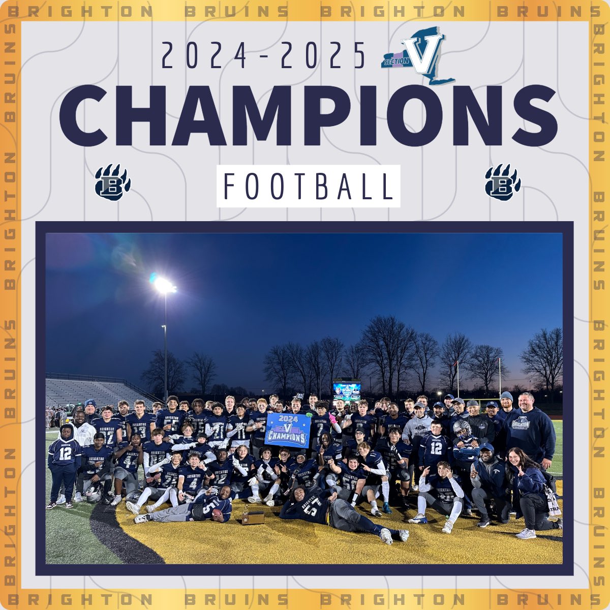 For the first time in school history, Brighton Football is the SECTIONAL CHAMPION 🧱🏆🧱🏆🧱🏆