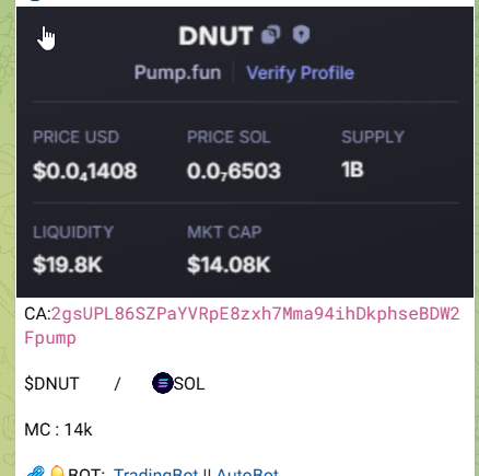 JulianMineris's tweet image. another big hit for today $DNUT 

CA:2gsUPL86SZPaYVRpE8zxh7Mma94ihDkphseBDW2Fpump

CALL    14k    📷     3M6
DONE      2️⃣5️⃣7️⃣  🔤

t.me/Mysterious_Gem…

$DNUT  #DNUT