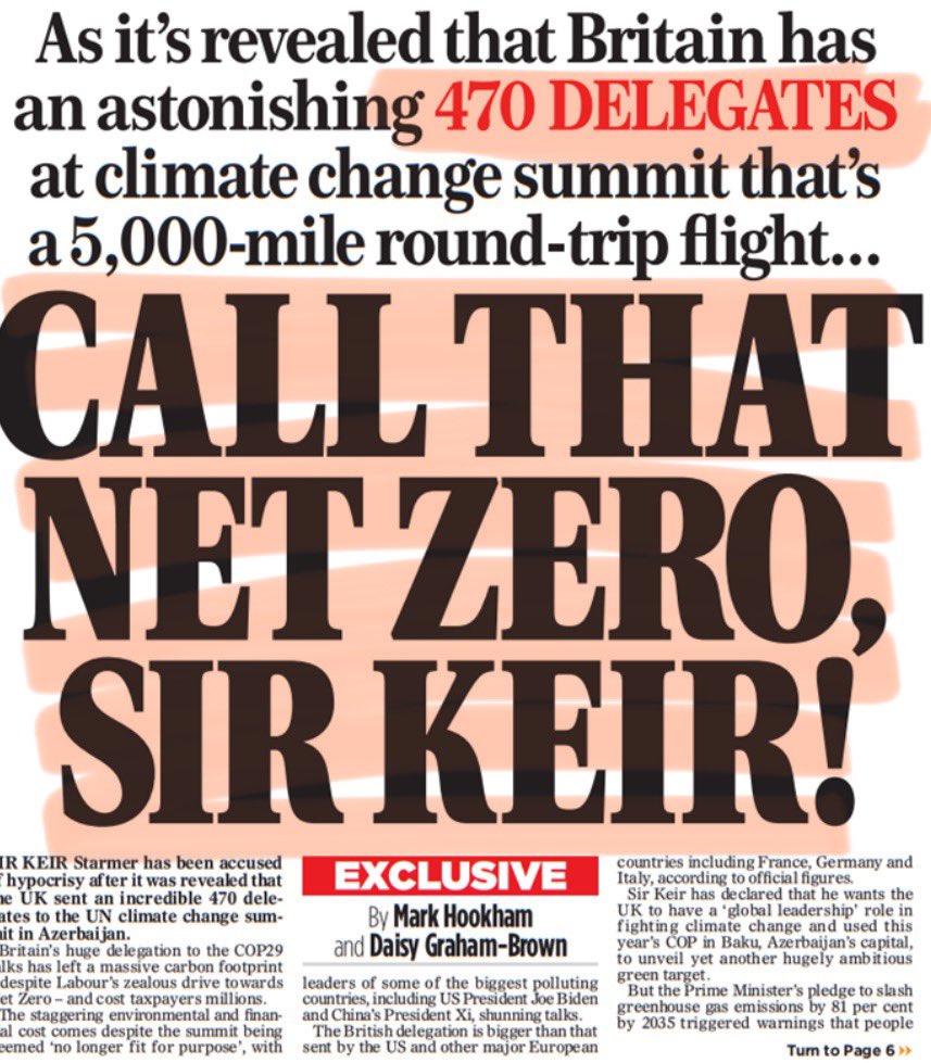 NET ZERO - British tax payers funded sending 470 people to COP!

Including Keir Starmer’s &amp; David Lammy’s videographers &amp; 100 staff from the Energy department. Some stayed in suites costing  £800 per night … 

… to “save the planet”

Can you see the grift yet?  🤡