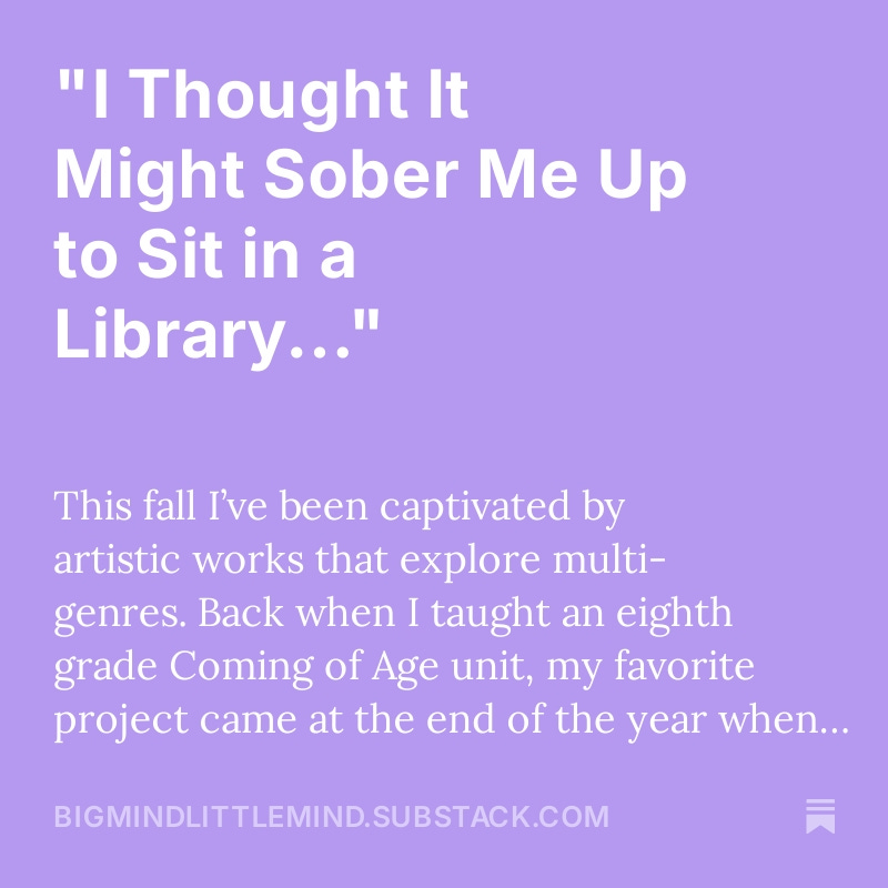 My latest Big Mind Little Mind post on Gatz, Jon Batiste's brilliance, fast-forward watching bad shows, and my love for multi-genre:
bigmindlittlemind.substack.com/p/i-thought-it…