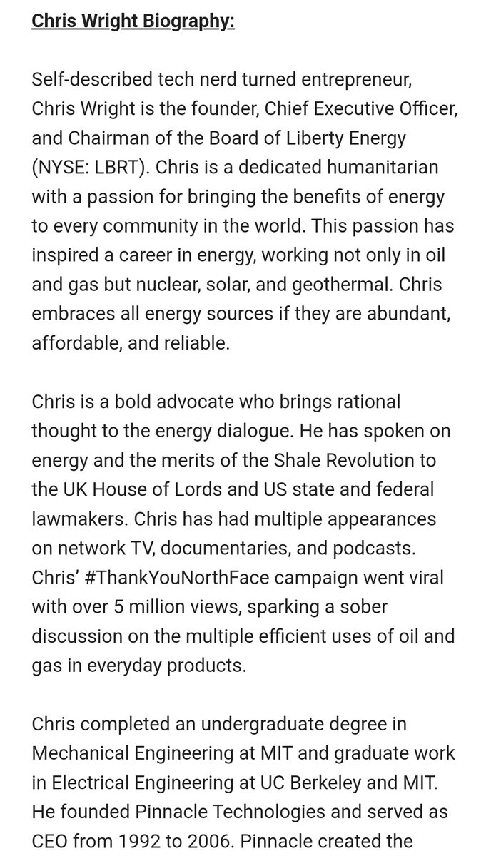 jeffhunt's tweet photo. Colorado's own Chris Wright to be Trump's Secretary of Energy! Fantastic choice! Cogratulations Chris and Liz!!! https://t.co/Yq7NPmpOsv