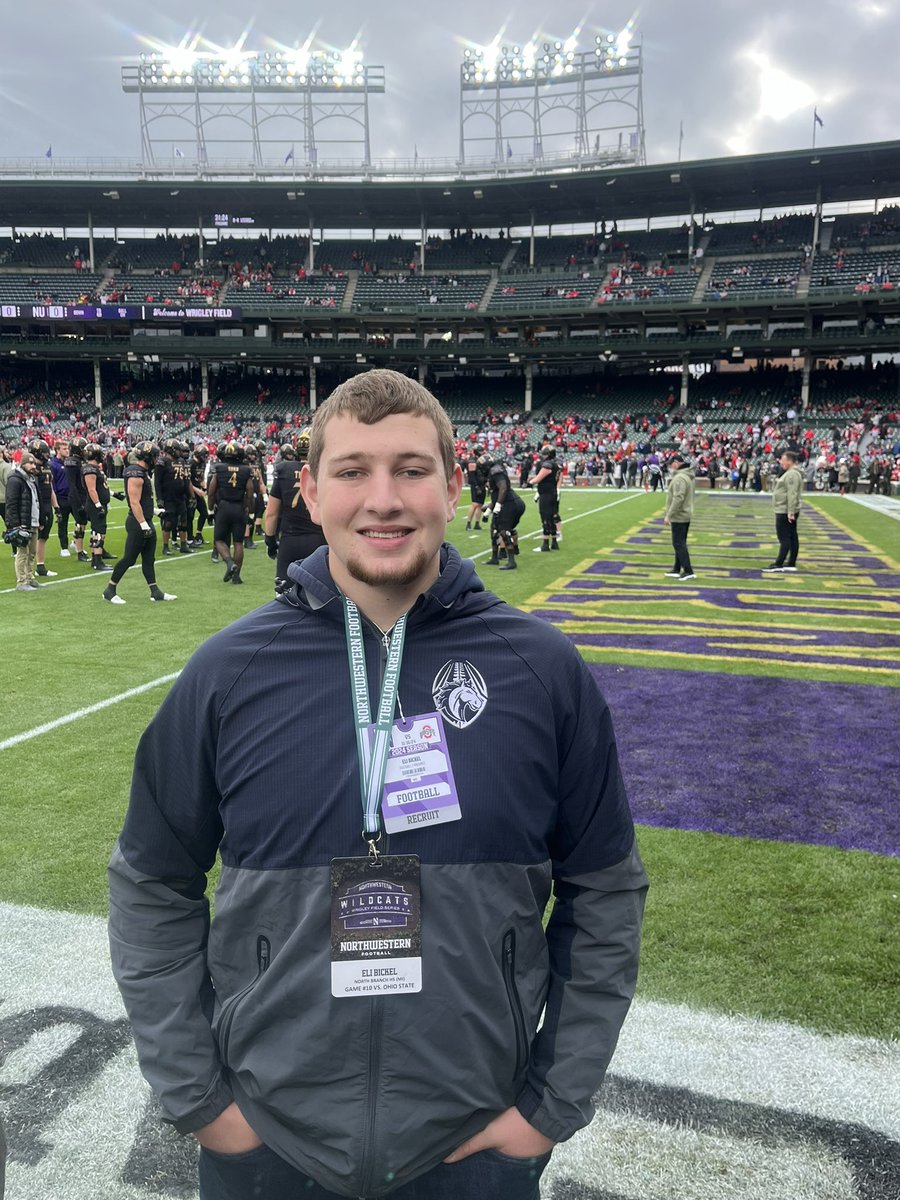 Eli Bickel (@eli_bickel_26) on Twitter photo After a great conversation with <a href="/OB_Cats/">Bill O'Boyle</a> I am blessed to announce I have received an offer from <a href="/NUFBFamily/">Northwestern Football</a>
<a href="/Coach_Mulford/">Sam Mulford</a>
<a href="/Coach__Zimm/">Zach Zimmerman</a>
<a href="/Coach_Sikora/">Chris Sikora</a>
<a href="/MIexposure/">Michigan exposure</a>
<a href="/TheD_Zone/">The D Zone</a>
<a href="/G_StuckOnSports/">Get Stuck On Sports</a>
<a href="/PrepRedzoneMI/">Prep Redzone Michigan</a>
<a href="/NorthBranchAD/">NB Athletics</a> After a great conversation with <a href="/OB_Cats/">Bill O'Boyle</a> I am blessed to announce I have received an offer from <a href="/NUFBFamily/">Northwestern Football</a>
<a href="/Coach_Mulford/">Sam Mulford</a>
<a href="/Coach__Zimm/">Zach Zimmerman</a>
<a href="/Coach_Sikora/">Chris Sikora</a>
<a href="/MIexposure/">Michigan exposure</a>
<a href="/TheD_Zone/">The D Zone</a>
<a href="/G_StuckOnSports/">Get Stuck On Sports</a>
<a href="/PrepRedzoneMI/">Prep Redzone Michigan</a>
<a href="/NorthBranchAD/">NB Athletics</a>
