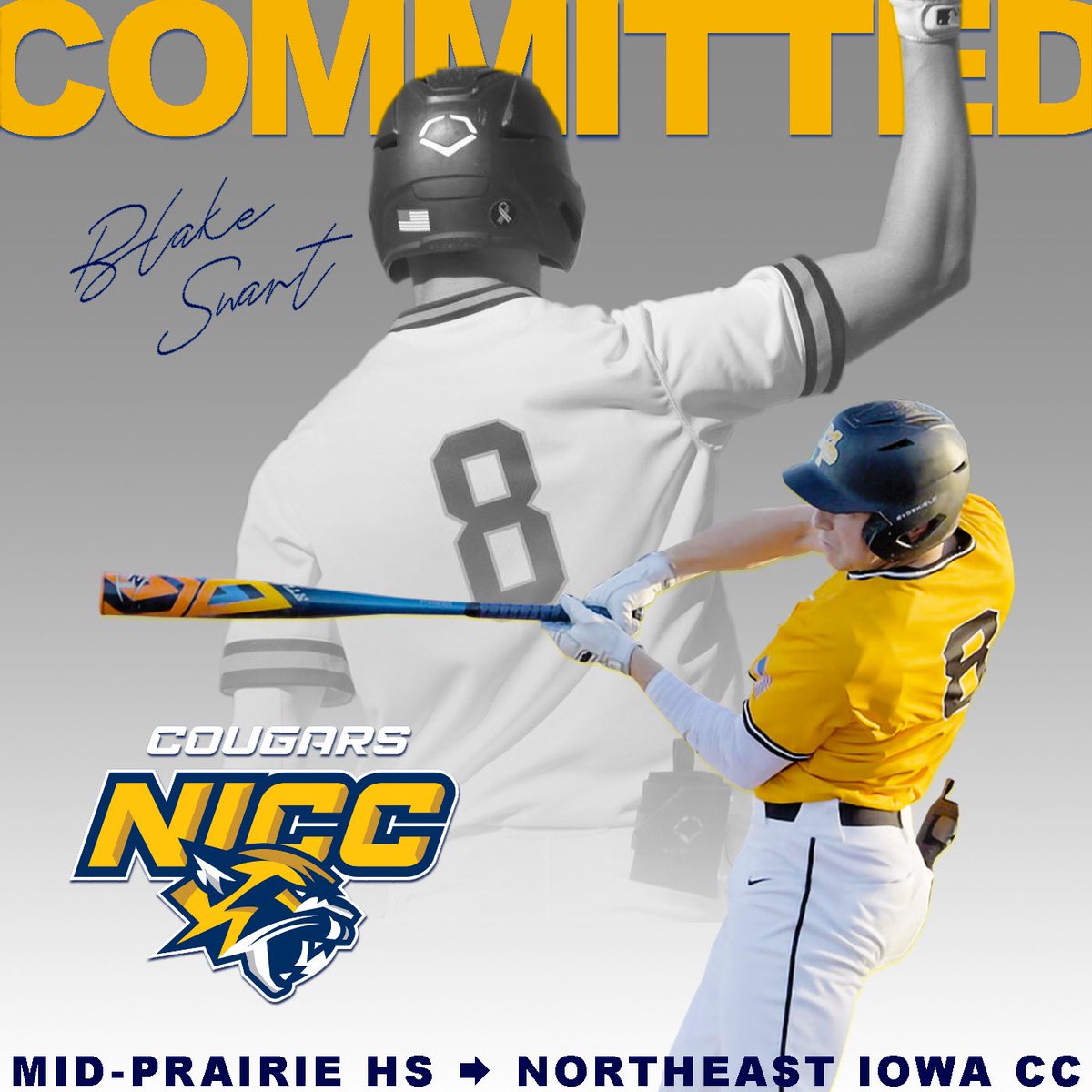 Blake Swart (@blakeswart25) on Twitter photo I am excited to announce that I will be furthering my academic and baseball career at Northeast Iowa CC! Thank you to all my friends, family and coaches along the way. Go cougars! <a href="/C_Klostermann17/">Conner Klostermann</a> I am excited to announce that I will be furthering my academic and baseball career at Northeast Iowa CC! Thank you to all my friends, family and coaches along the way. Go cougars! <a href="/C_Klostermann17/">Conner Klostermann</a>