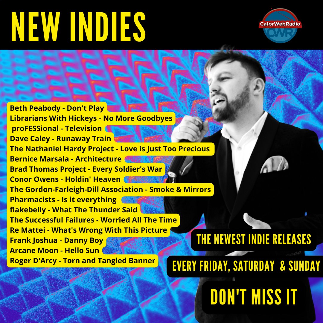 Catorweb radio (@catorwebradio) on Twitter photo #NowPlaying #NewIndies
#BethPeabody
<a href="/LWHickeys/">Librarians With Hickeys</a> via @StirBig
#proFESSional
#DaveCaley
#TheNathanielHardyProject
<a href="/BerniceMarsala/">Bernice Marsala 🎶</a>
<a href="/BradTho70154520/">Brad Thomas Project</a>
#ConorOwens
<a href="/BluegrasCountry/">Colin Gordon-Farleigh</a>
<a href="/Pharmacistsjam/">Pharmacistsband</a>
@flakebelly
#TheSuccessfulFailures
<a href="/ReMattei/">Re Mattei</a>
<a href="/frankjoshua/">Frank Joshua / No Face💙Just Music</a>
<a href="/ArcaneMoonBand/">ArcaneMoonBand</a>
<a href="/CrookedRoger/">Roger D'Arcy</a> #NowPlaying #NewIndies
#BethPeabody
<a href="/LWHickeys/">Librarians With Hickeys</a> via @StirBig
#proFESSional
#DaveCaley
#TheNathanielHardyProject
<a href="/BerniceMarsala/">Bernice Marsala 🎶</a>
<a href="/BradTho70154520/">Brad Thomas Project</a>
#ConorOwens
<a href="/BluegrasCountry/">Colin Gordon-Farleigh</a>
<a href="/Pharmacistsjam/">Pharmacistsband</a>
@flakebelly
#TheSuccessfulFailures
<a href="/ReMattei/">Re Mattei</a>
<a href="/frankjoshua/">Frank Joshua / No Face💙Just Music</a>
<a href="/ArcaneMoonBand/">ArcaneMoonBand</a>
<a href="/CrookedRoger/">Roger D'Arcy</a>