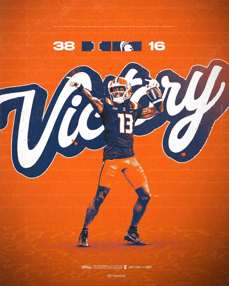 IlliniFootball's tweet image. 6-1 at home in 2024.

#Illini // #HTTO // #famILLy