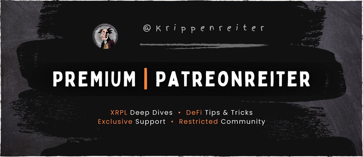 [23/23] — Premium | Patreon —

If you are interested in more exclusive content about AMM investing on the XRPL, research progress or my personal insights, you can find my Premium Community here. 👇

🔗 patreon.com/Krippenreiter